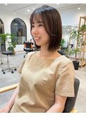 【今っぽい】くびれボブヘア+シースルーバング