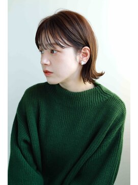 ネル 千早 香椎(nell.) 美髪こなれショートボブ/外はねボブ/前髪艶感ボブウルフ