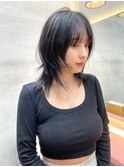 レイヤーカット×ブルーブラック