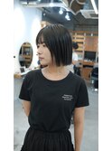 ダブルカラー/大人ボブ/黒髪スタイル/髪質改善/縮毛矯正