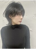 黒髪でも可愛いくびレイヤー ウルフカット