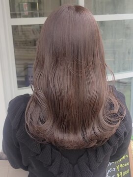 ヘアアンドビューティ ガーデン ベルモール店(HAIR AND BEAUTY GARDEN) ミルクティーベージュピンクベージュカラー顔周りレイヤー韓国