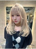 ワイドバングイメチェン美髪外ハネボブ+レイヤーカット韓国/銀座