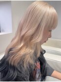 14172ブリーチ＆ダブルカラーホワイトブロンドハイトーンカラー