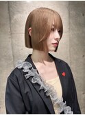 イメチェン/外ハネボブ/ブルーブラック/美髪/ホワイトブロンド