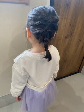 ヌックヘアー(nook hair) 登園アレンジ/キッズヘアアレンジ/三つ編み/簡単ヘアアレンジ
