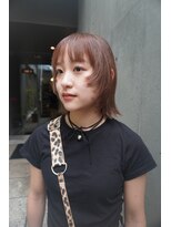 カシ 中目黒(CASI)&nbsp;やわらかオレンジブラウンと顔まわりレイヤーで魅せるボブウルフ