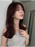 ブリーチなしダブルカラー/ヘアセット/レイヤーカット/韓国/前髪