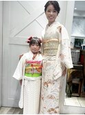 横浜駅子供7歳七五三着付けヘアセット編みおろし
