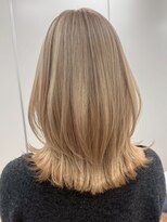 サンクマーケット 渋谷(cinq MARKET) 渋谷ミディアムレイヤーハイトーンカラーミルクティーベージュ