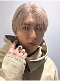 メンズミルクティーベージュコンマヘアアッシュグレージュカラー
