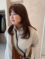 オン キャナルシティ博多前店(on)&nbsp;【晴音】くせ毛ウルフ/オレンジブラウン/ミディアム/20代