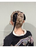 成人式ボブお団子