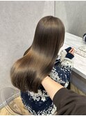 赤み消しオリーブグレージュ×巻ける美髪縮毛矯正