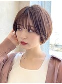 『岩田莉奈』40代50代お洒落な白髪染ショートボブ新宿ケアカラー