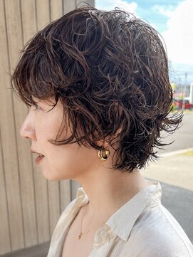 トップヘアーヒルズ 安城(TOP HAIR HILLS) 安城くせ毛風マッシュウルフニュアンスボブパーマ丸みレイヤー
