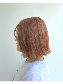 ヘアメイク オブジェ(hair make objet) 韓国スタイル　ハイトーンオレンジベージュ