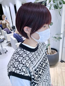 ステアケース 武蔵小杉店(stair:case) 大人かわいいマッシュショートボブ耳かけ前髪あり20代30代40代