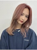 セナピンクベージュミディアムレイヤー