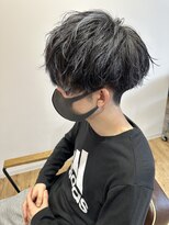 アメラボ 平針店(AmeLab)&nbsp;【ブルーシルバーハイライト】刈り上げ マッシュ ツーブロック