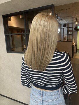 サニー 渋谷(SUNNY) バレイヤージュ、ハイライト、レイヤーロング、グレーベージュ