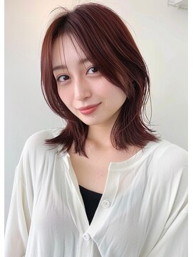 ブロウ ネックス ザ サロン 表参道(VLOW nex the salon) くびれミディ.ピンクカラー.韓国.韓国ヘア.レイヤーカット