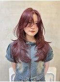 【fev_uran ブリーチ無しカシスカラー レイヤーカット】