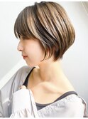 20代30代40代ショコラアッシュ小顔ベビーショート透明感美肌
