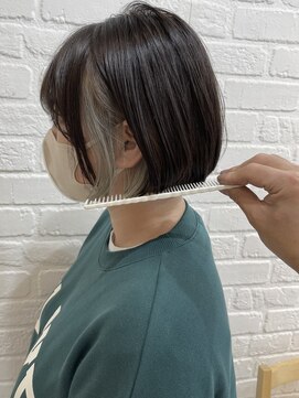 デイジー インデックスヘア 大島店(DAISY index hair) インナーカラー イヤリングカラー透明感ミルクティーベージュ