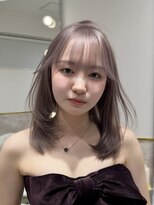 キャリ 渋谷(care)&nbsp;流れる顔まわりレイヤー×ラベンダーミルクティー