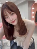 ナチュラルハイライトでつくるピンクベージュカラー