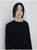=メンズボブ/フェザーパーマ／MEN’S HAIR/ブルーブラック
