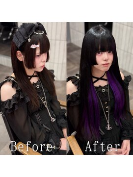 あるじゃんすー 仙台店 ブラック×パープル#シールエクステ#暗めカラー#インナー#仙台