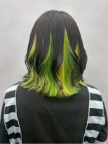 ファイブバイジエクト 堀江(FIVE by The Ect)&nbsp;切りっぱなし インナーカラー セクションカラー ツートンカラー