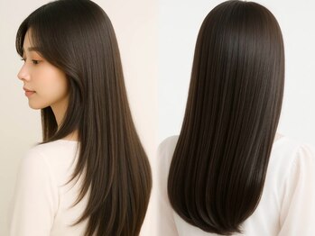 エクファヘアエステプラス 草津 栗東(ex-fa hair esthe+)の写真/【滋賀/草津駅10分】ダメージレス縮毛矯正で、毛先まで潤うナチュラルストレートに【草津/髪質改善】