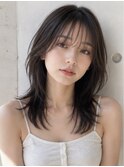 ハッシュカット_韓国顔周り前髪カットレイヤーカット調布ウルフ
