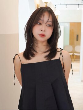 ジーナエス 札幌(Zina S) 髪質改善＊レイヤーミディ＊ミルクブラウン＊韓国風＊Zina札幌
