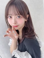 カシュカシュ 表参道(cache cache)&nbsp;ミディアムレイヤーカットシースルーぱっつん前髪似合わせカット