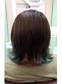 外ハネ+インナーカラーボブ♪