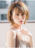 マーブル三軒茶屋☆3Dハイライト×ミディアムボブ×ベージュ☆
