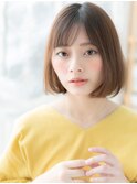 ★艶カラー切りっぱなし前下がりぶつ切りボブ20代30代40代★8
