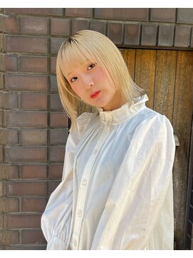 ミチオ ノザワ ヘアサロン ギンザ(Michio Nozawa HAIR SALON Ginza) 顔まわりレイヤーハイトーンボブ
