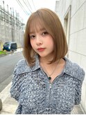 愛され内巻きワンカール ミディアム ミルクティーベージュ