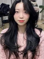 ハンナヘア(hanna hair) 韓国黒髪ハイレイヤースタイル