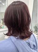 ミディアムレイヤ―似合わせカットケアブリーチハイライトピンク
