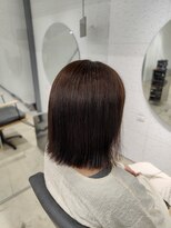 ビーヒアナウ N゜03 金沢駅西店(BE HERE NOW) オリーブブラウン/赤み消しカラー/ボブ/髪質改善