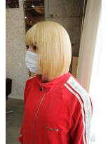ラニヘアサロン(lani hair salon)&nbsp;ブロンド/切りっぱなしボブ/韓国