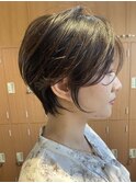 ●前下がりショートボブハンサムショートカットカラーパーマケア