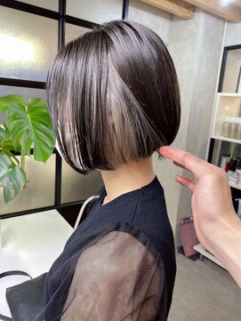 サクラ 岐阜(SAKURA) ボブ×インナーカラー『ホワイトグレー』　２ブリーチ