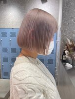 丸みショートボブヘアダブルカラーケアブリーチカラーハイトーン